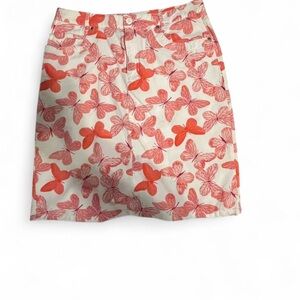 NWT Liz Claiborne Butterfly Print
Denim Pencil Skirt - Red & White. Size 12